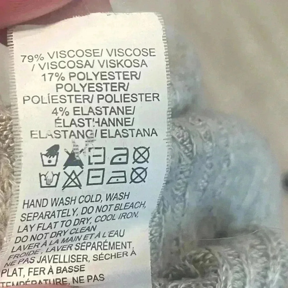 Lucky Brand Gray SOFT Ribbed Sweater with Tie-Sleeves - Size M - Picture 5 of 8